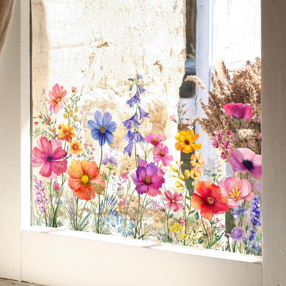 Vibrant Floral Window Stickers™