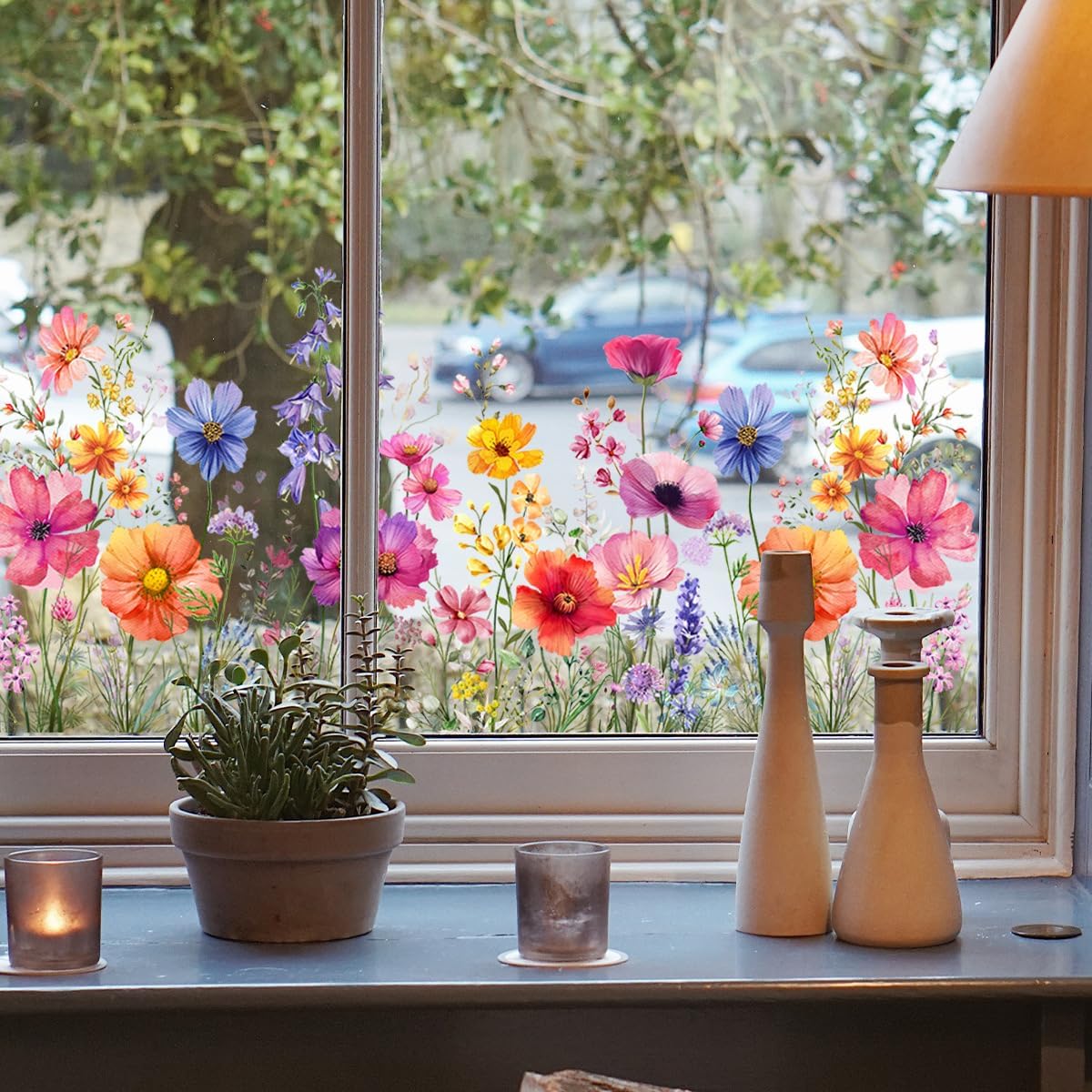 Vibrant Floral Window Stickers™